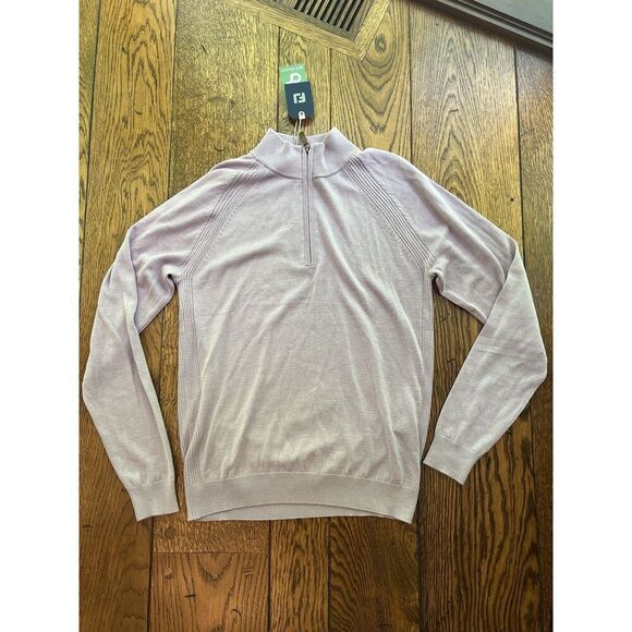 FootJoy Men’s Half-Zip Golf Sweater Heather Lavender Size Small NWT 30506 - Picture 1 of 6